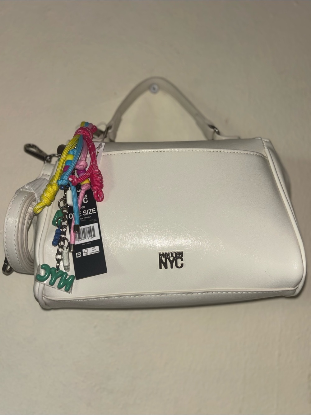 White Top-Handle Crossbody Bag Madden NYC
